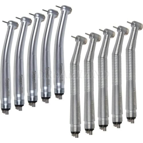 5 Pcs NSK Style Dental High Speed Standard Head Push Button Type Handpiece 4 Hole Single Water Spary SEASKY