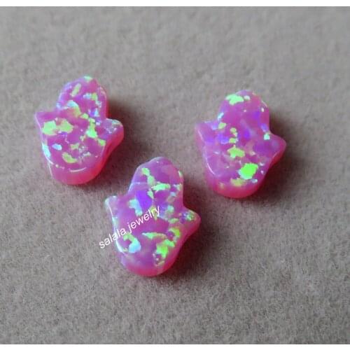 50pcs /Lot 8X10mm Hand Fire Opal OP10 Bubble Gem Opal Hamsa stone,Synthetic Hand Fire Opal , Hamsa Opal for necklace