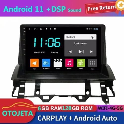 For Mazda 6 2006 2010 Car Radio Stereo GPS Navigator 6GB Ram 128GB Rom Autoradio 2Din Android 11 Bluetooth Multimedia Player