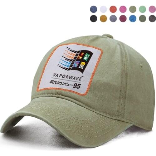 Vaporwave Japanese Aesthetic Anime Baseball Cap Woman Man Brand Visor Hat Dad Trucker Solid Snapback Casquette Low Profile Caps