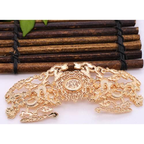 2pcs Brass Casted Big Filigree Retro Double Drogons Charms High Quality Gold Silver Color DIY Jewelry Crafts Accessories