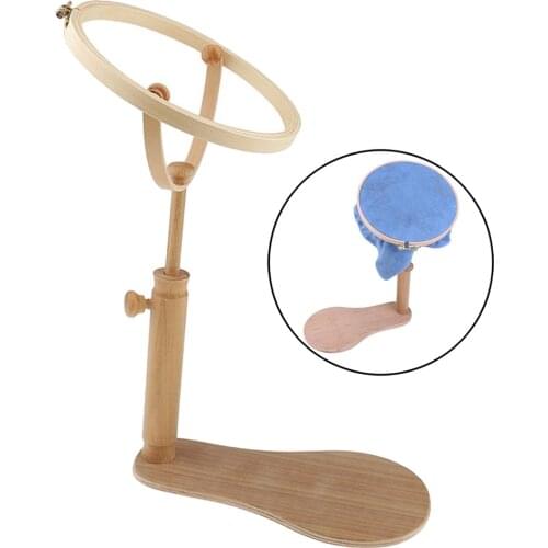 Wood Embroidery Hoop Stand Rack 360° Rotation High Adjustable Cross Stitch Frame Rotatable Circle DIY Sewing Accessories Dia.8