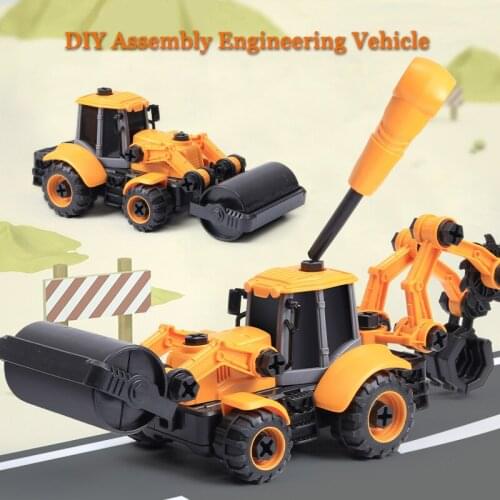 Childrens Puzzle Assembling Engineering Vehicle Excavator Removable Set Screw Boy Disassembling And Assembling Toy Car