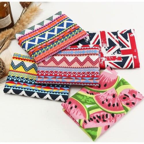 Printed Canvas Fabric Vintage Handmade Materials Polyester Cotton Plain Tissu JA141