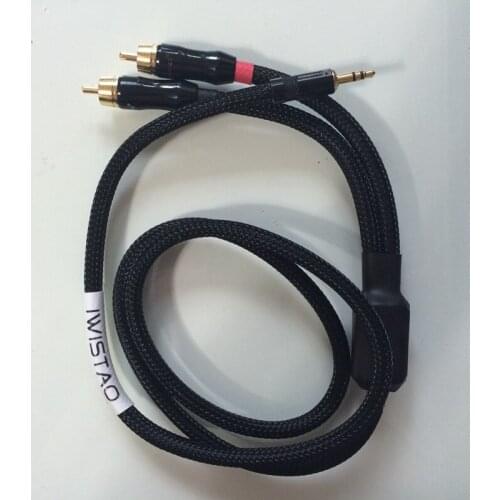 IWISTAO HIFI 3.5mm to 2 RCA Stereo Cable Budweiser RCA Manual 1m 1.5m DIY Free Shipping