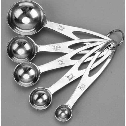 5pcs/Set Measuring Spoon Useful Stainless Steel Measuring cup Cozinha Coffee Measuring Spoons Tea