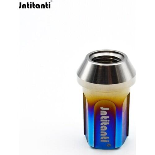 High performance strong burnt blue color 60 degree cone seat closed end anti-theft Gr.5 titanium alloy lug nut M12*1.5*35mm