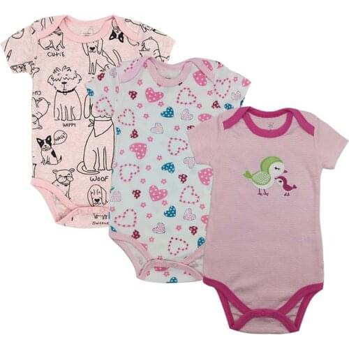 3Piece/Lot Baby Bodysuits Cotton Baby Boy Girl Clothes Infant Short Sleeve Jumpsuit Body for Babies Newborns Baby Clothing