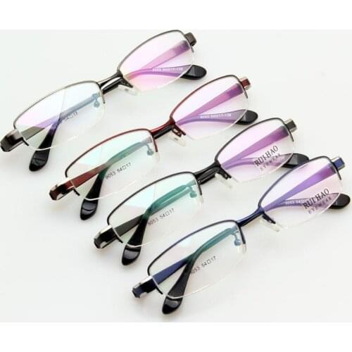 Fashion Myopia Optical Glasses Frame Men Alloy Eyeglasses Frame Women Half Rim Spectacles Frames Brand Design