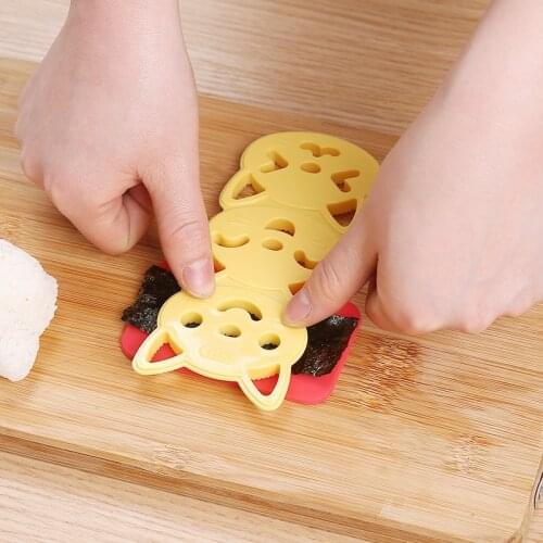 Japanese Style Sushi Nori Rice Mold Set Cooking Tools Cute Smile Cat Bento Maker Cutter Portable Kitchen Gadgets 1 Set
