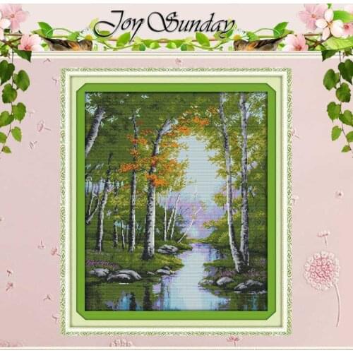 The stream autumn Counted Cross Stitch 11CT 14CT Cross Stitch Set Wholesale scenery Cross-stitch Kit Embroidery Needlework
