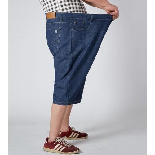 Oversized 30-52 Summer Men Shorts Straight Knee Length Zipper Denim Shorts Fashion Designers Cotton Jeans Mens Casual Shorts