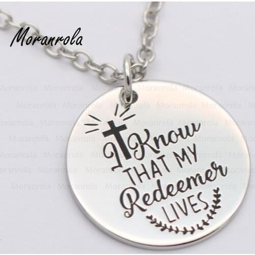New arried" I know that my Redeemer" Copper necklace Keychain,charm Hand Stamped Jewelry Bible Religious Jewelry Christian Gift