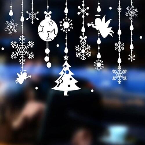 Christmas Window Stickers Vinyl DIY snowflake pendant Angel Wall Decals for Family Mutfak Duvar Room Shop Decoration