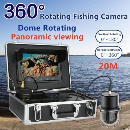 Fish Finder Underwater Fishing Camera 10 Inch 800TVL Waterproof 360 Rotate Video Underwater Camera 20pcs LEDs ICE / SEA Fishing