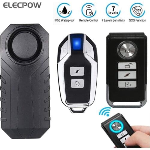 Elecpow Wireless Remote Control Bike Alarm Waterproof 113dB Anti Theft Lost Motorcycle Security Vibration Warning Alarm Sensor