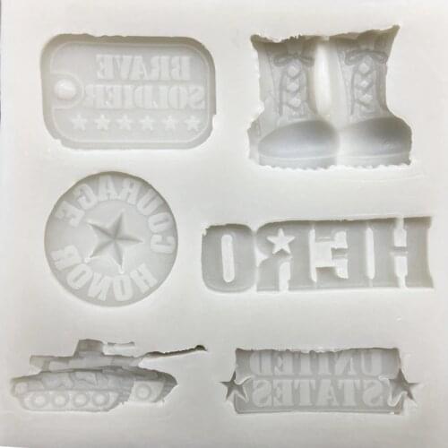 Silicone Mold Tank Military Boots Army Sugarcraft Cupcake Chocolate Baking Mold Fondant Cake Decorating Tools