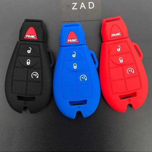 ZAD silicone rubber car key cover case skin shell protect holder set for jeep for Chrysler Fobik for Dodge Ram 3button keyles