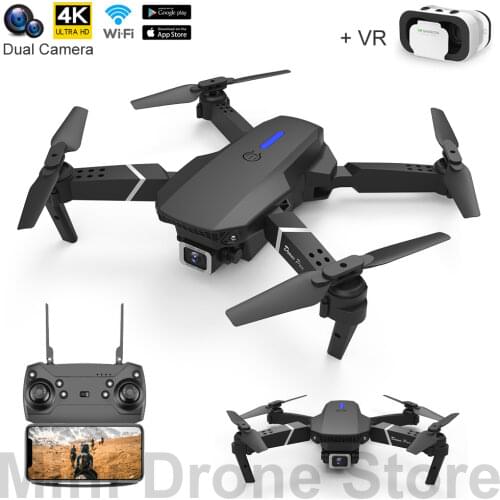 E88/E525 Black Folding Quadcopter RC Mini UAV Professional Aerial Photography Drone 4K Camera FPV Remote Control Helicopter Toy