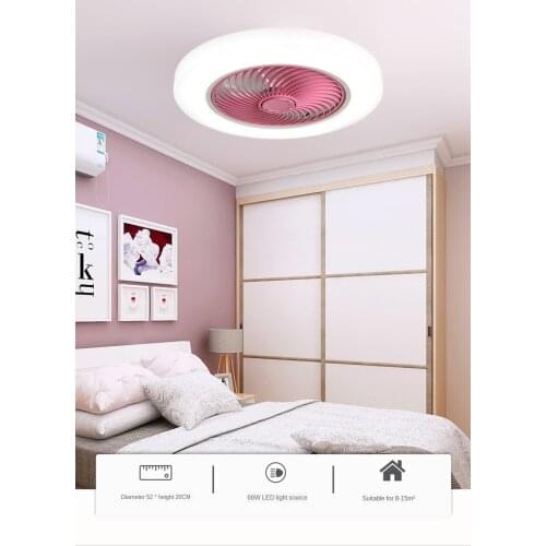European style modern LED fan invisible leaf ultra thin ceiling lamp dimming remote control bedroom ceiling lamp