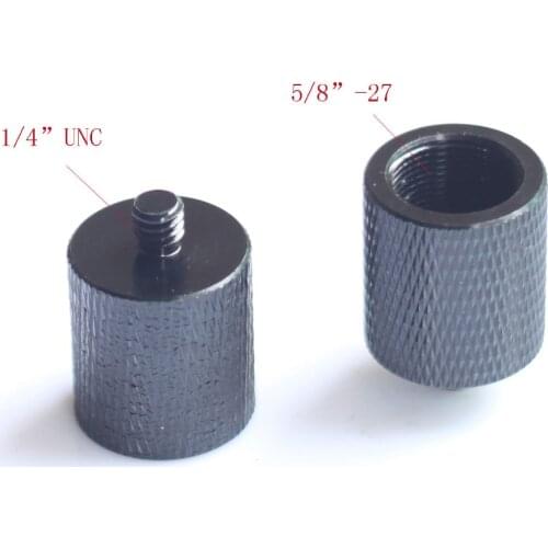 2pcs shortter Adapter Mic Stand 5/8"- 27 Female to 1/4"- 20 male camera tripod microphone stand to camera thread (pcck of Two)