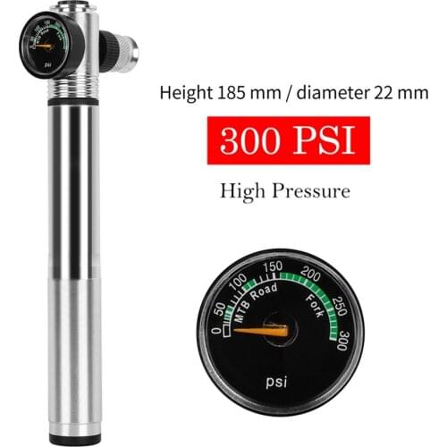 Bike Pump 300Psi with Hose Gauge for Cycling Tire Inflator Mini Portable Pump High-pressure Bike Accessories