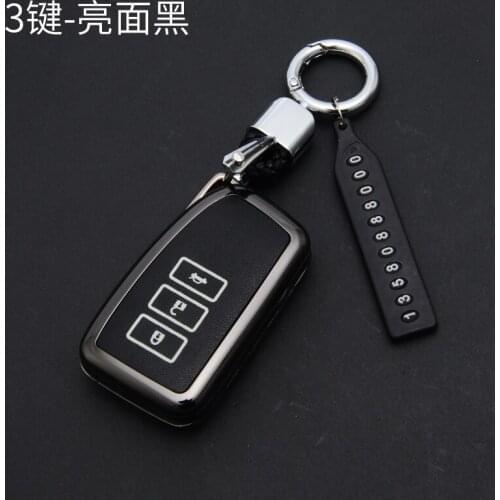 1x Fashionable Zinc Alloy Key Shell + Weave Key Chains 3 Colors Car Protective Case Bag Cover Skin Shell Auto For Lexus 3-Keys