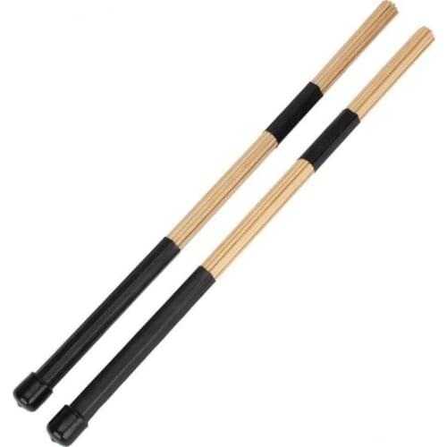 1 Pair 15.7" 40cm Jazz Drum Brushes Drum Sticks Bamboo Black
