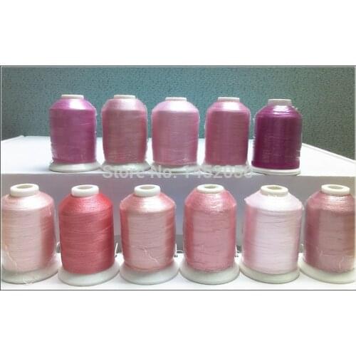 11 Spools PINK COLORS Embroidery Machine Thread Free Ship
