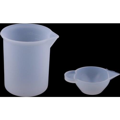 2 Silicone Cup Reusable Epoxy 100ml Resin Measuring Cups DIY Resin Glue Tool for Mixing Epoxy Resin Liquid Paint Casting Mould