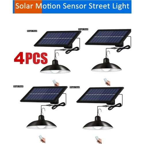 4pcs remote 30 led 2 head Retro Lampshade Solar Pendant Lights Outdoor Hanging Shed Solar Lamp Barn light for Kitchen Garden Yar