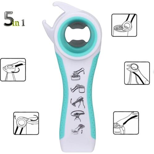 5 in 1 Hot Dropshipping !!! Multifuctional All In One Opener Bottle Opener Jar Can Kitchen Manual Tool Gadget
