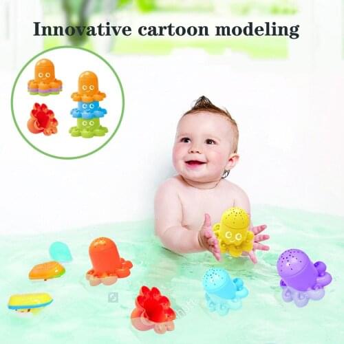 6Pieces Stacking Cups Childrens Educational Interesting Toys Bathtub Toys for Kids Toddlers