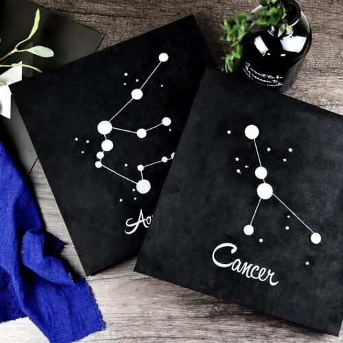 PA20 Embroidery twelve constellation suede cover album DIY handmade creative couple romantic paste album boyfriend birthday gift
