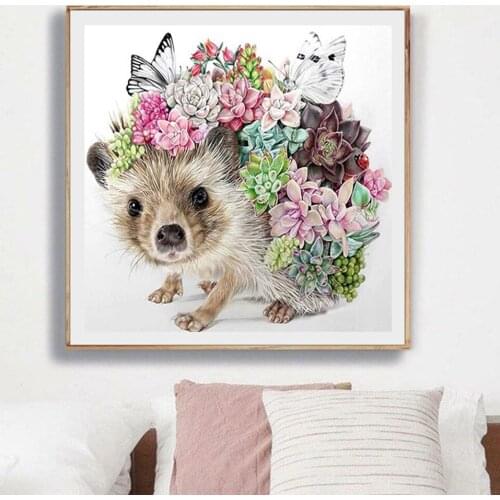 5d DIY Diamond Embroidery flowers Hedgehog cactus Diamond Painting Cross Stitch Full Square Drill Mosaic Rhinestone Decoration