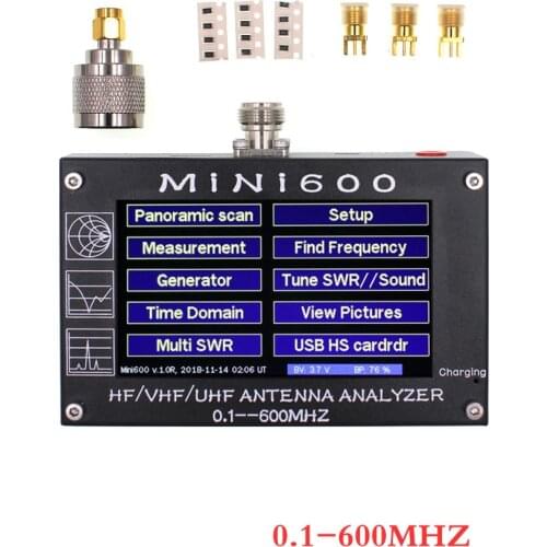 TFT LCD Touch Screen Antenna Analyzer MINI600 0.1-600MHZ HF/VHF/UHF Professional Antenna tester MINI600 antenna counter