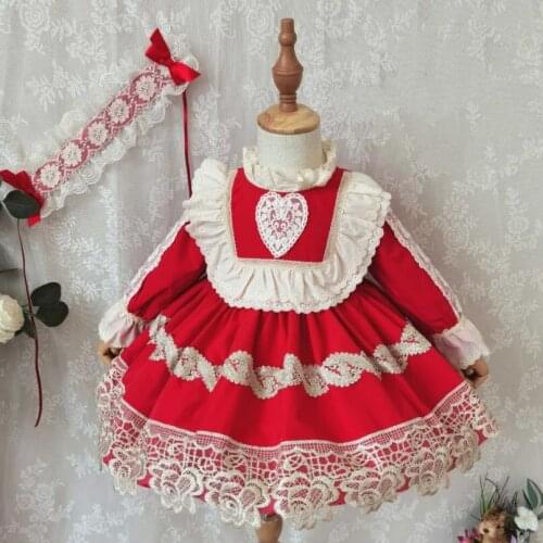 Miayii Winter Spring Vintage Spanish Lolita Princess Ball Gown Long Sleeve Lace Dress For Girls Birthday Eid Clothing Y3783