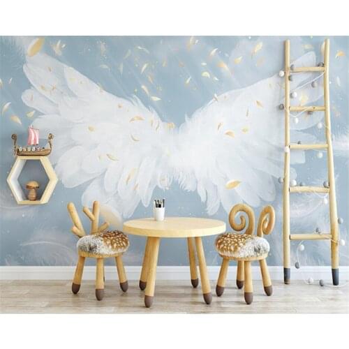 Beibehang Customized new white feather wings wallpaper living room TV background wallpaper wall papers home decor papier peint