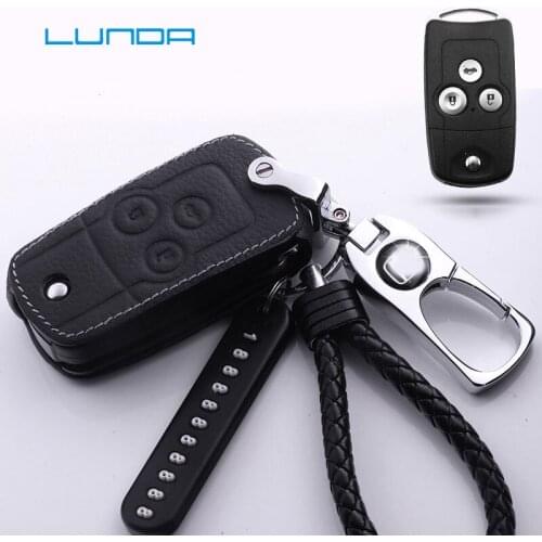 Car key case Genuine leather for Honda CRZ CRV URV XRV HRV Accord Civic City Vezel Crosstour car-styling Ring metal Key Rings