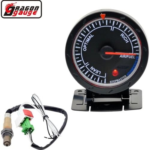 Dragon 60mm Auto Car Ratio Air Fuel Ratio Gauge White and Red Backlight Narrow Band Oxygen Sensor Meter Free Shipping