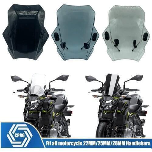 For SUZUKI GSX-S1000 SV650 SV1000 For YAMAHA XJR1200 XJR1300 Universal Motorcycle Windshield Windscreen Motorbikes Deflector