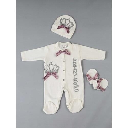 Purple Princess 3 PCs Girl Baby Jumpsuit