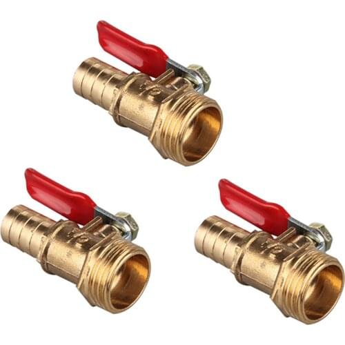 6 8 10 12mm Hose Barb 1/8'' 1/2'' 1/4'' Male Thread Connector Joint Copper Pipe Fitting Coupler Adapter Brass Barbed ball valve