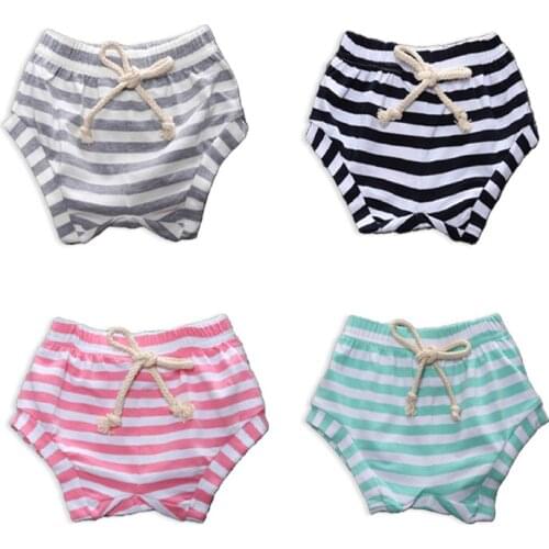 Kids Tales Baby Girls Summer Shorts For Girls Pants For Newborns Cotton Striped PP Shorts For Children Clothes Jeans 18M-4T