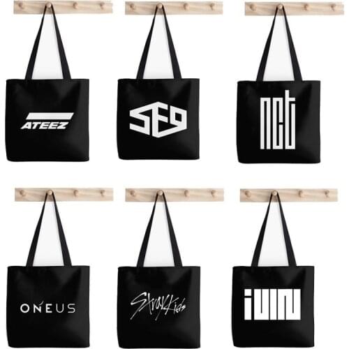 KPOP ATEEZ TWICE LOONA SF9 Canvas Bag SHINEE NCT Messenger Bag Shopping Bag EVERGLOW