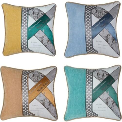 Hap-Deer Square Pillowcase Decorative Chenille Cushion Cover Sofa Home Decor Throw Pillows without Filling 45x45cm Gift