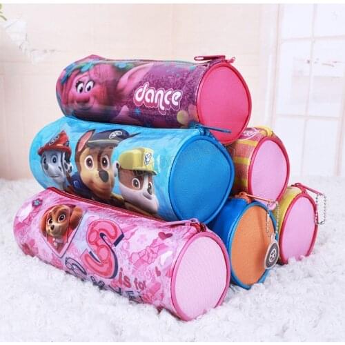 Paw Patrol Cute Pencil Case Pen Bags Cute Letter Pencil Bags Gift School Supplies Stationery PVC Creative Cylinder Pencil Case