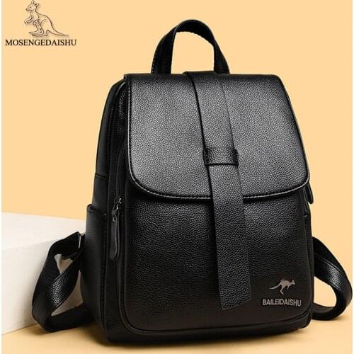 2021 Multifunctional Casual Backpack Solid Color Designer Ladies Shoulder Bag High Quality Leather Fashion Travel Bags Wallet