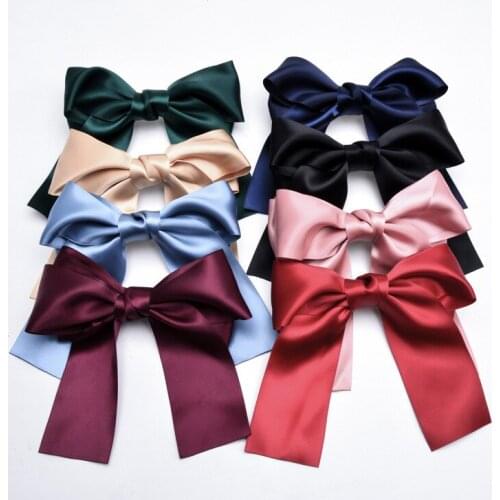 Fashion Satin Large Hair Bow Clip Women Girls Hair Band Cute Ribbon Bow Ties Big Bowknot Hairpins For Girls Hair Accessories