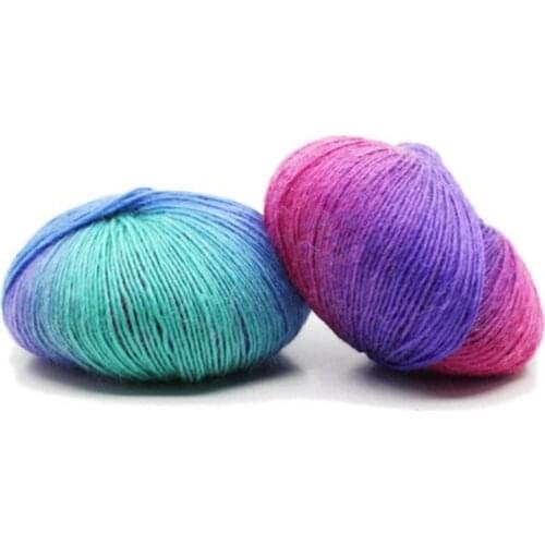 Fancy Rainbow Yarn fo Knitting Chunky Hand-Woven Colorful Knitting Scores 100% Wool Yarn Crochet Thread